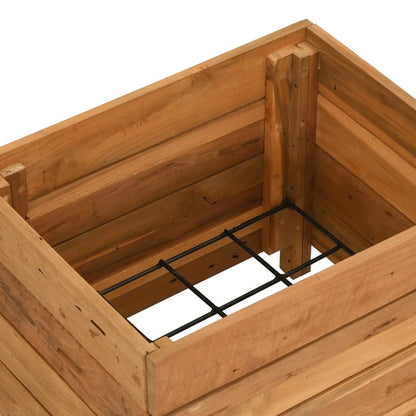 vidaXL Raised Bed 50x40x38 cm Recycled Teak Wood and Steel