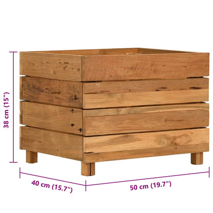 vidaXL Raised Bed 50x40x38 cm Recycled Teak Wood and Steel