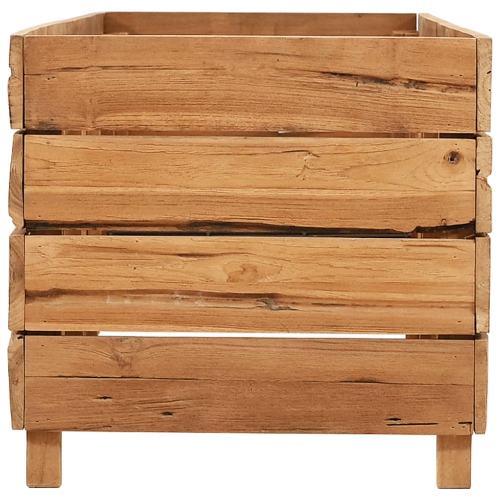 vidaXL Raised Bed 150x40x38 cm Recycled Teak Wood and Steel