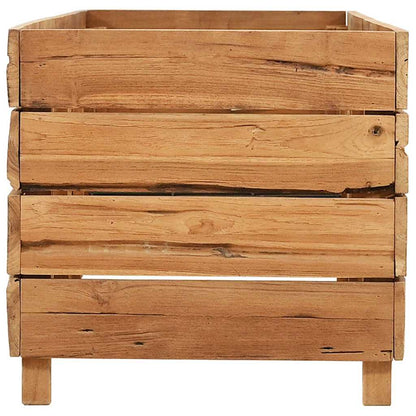vidaXL Raised Bed 150x40x38 cm Recycled Teak Wood and Steel