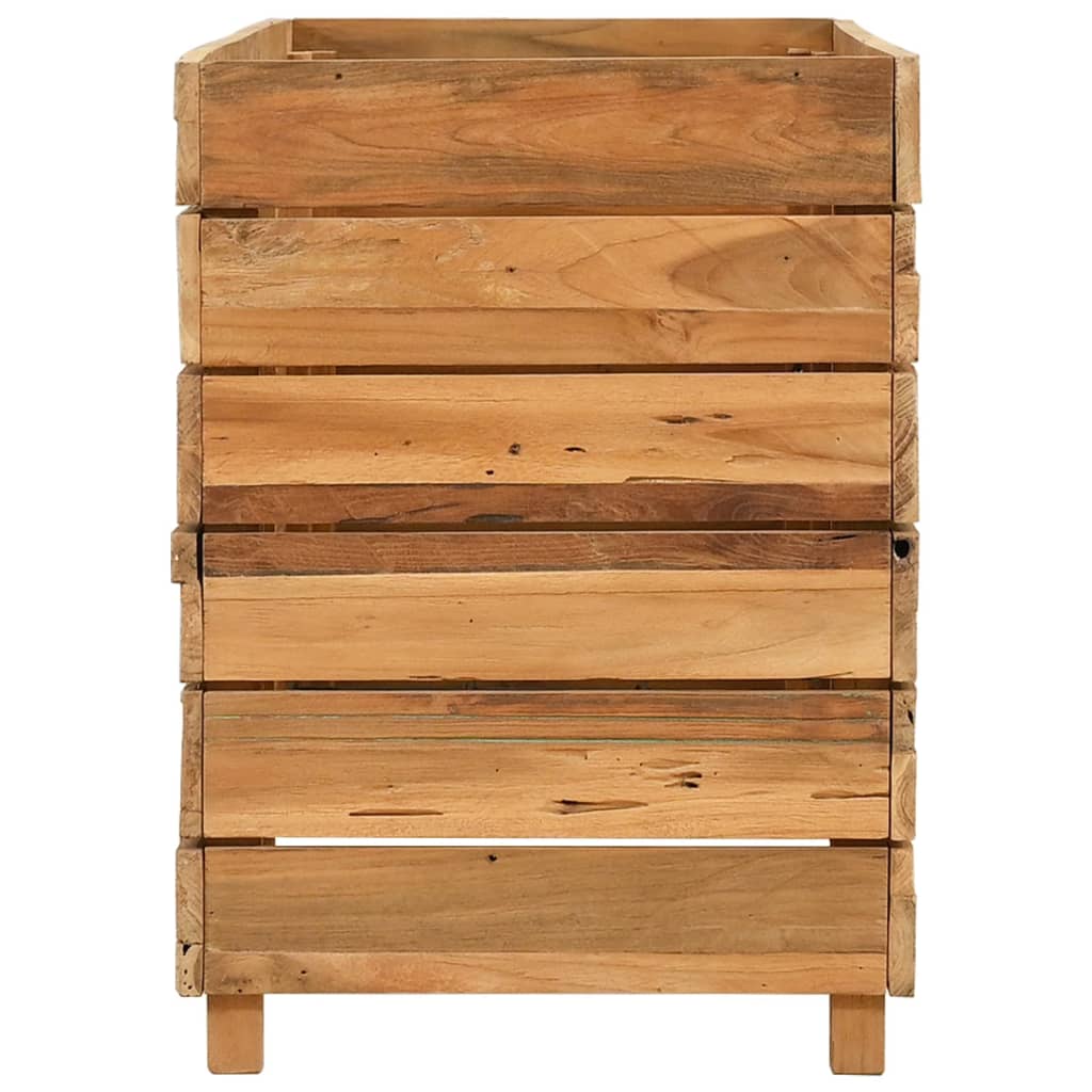 vidaXL Raised Bed 100x40x55 cm Recycled Teak Wood and Steel