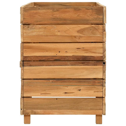 vidaXL Raised Bed 100x40x55 cm Recycled Teak Wood and Steel