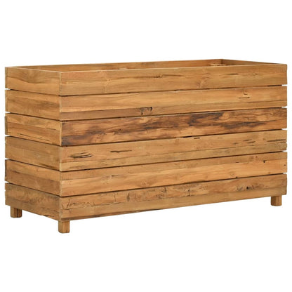 vidaXL Raised Bed | Natural Wood | Recycled Teak Wood and Steel | Medium