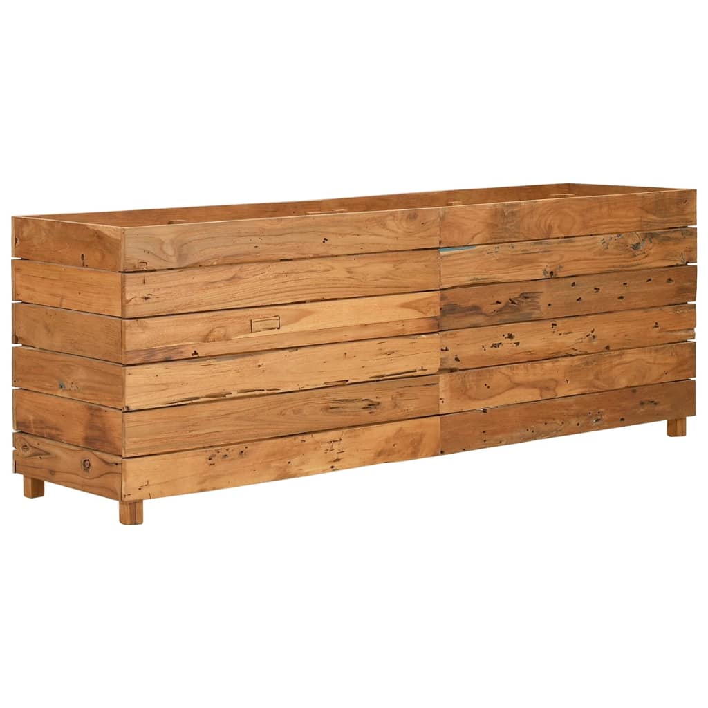 vidaXL Raised Bed 150x40x55 cm Recycled Teak Wood and Steel