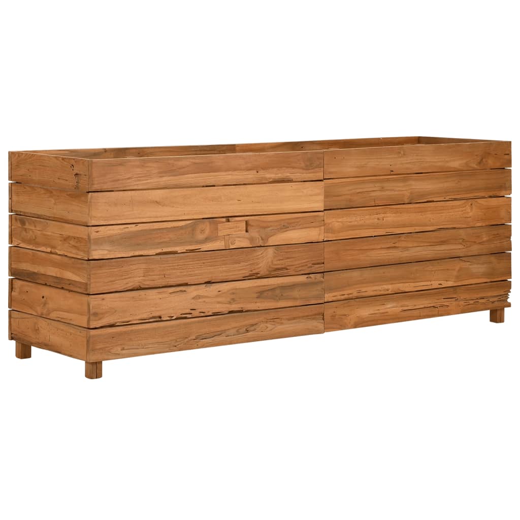 vidaXL Raised Bed 150x40x55 cm Recycled Teak Wood and Steel