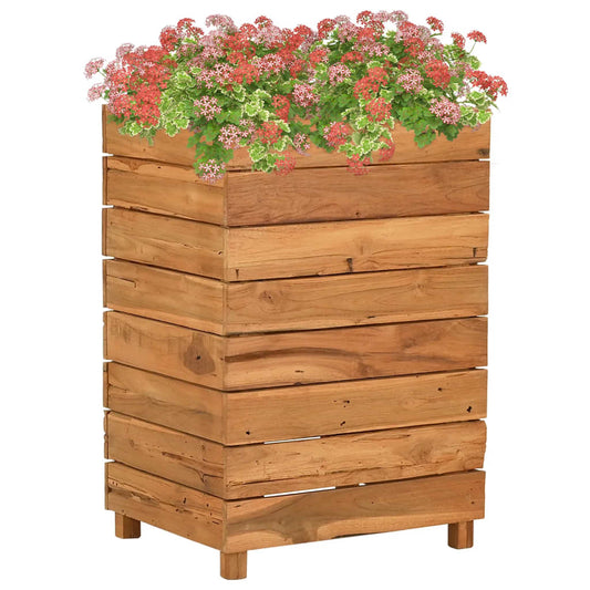 vidaXL Raised Bed 50x40x72 cm Recycled Teak Wood and Steel