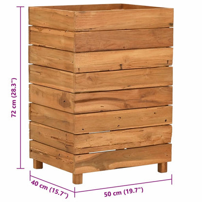 vidaXL Raised Bed 50x40x72 cm Recycled Teak Wood and Steel