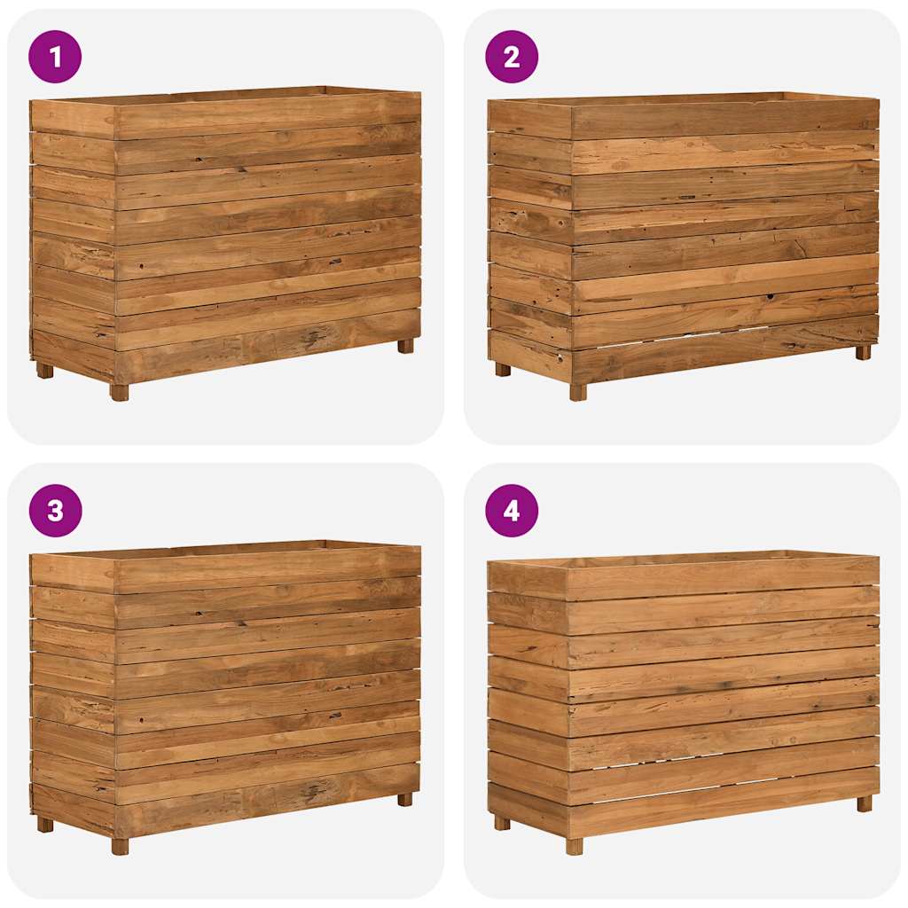 vidaXL Raised Bed 100x40x72 cm Recycled Teak Wood and Steel