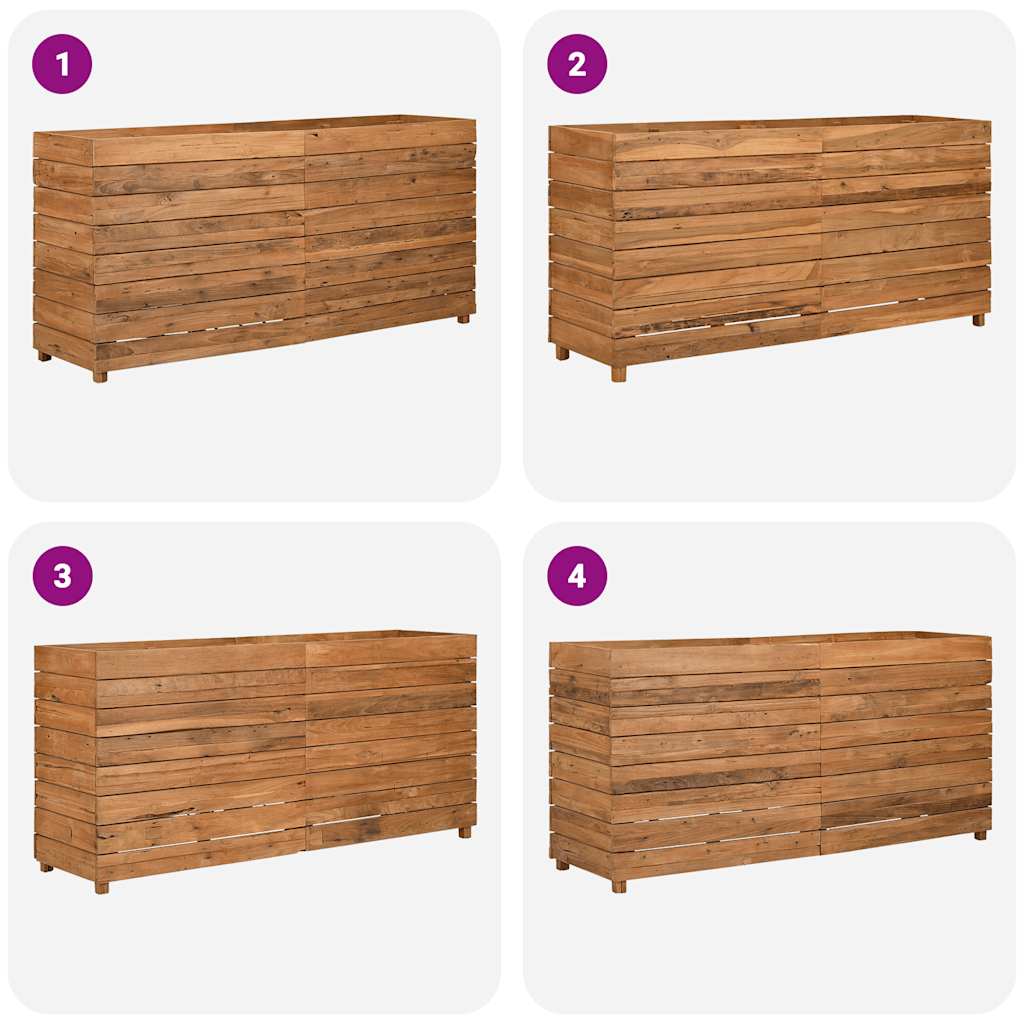 vidaXL Raised Bed 150x40x72 cm Recycled Teak Wood and Steel