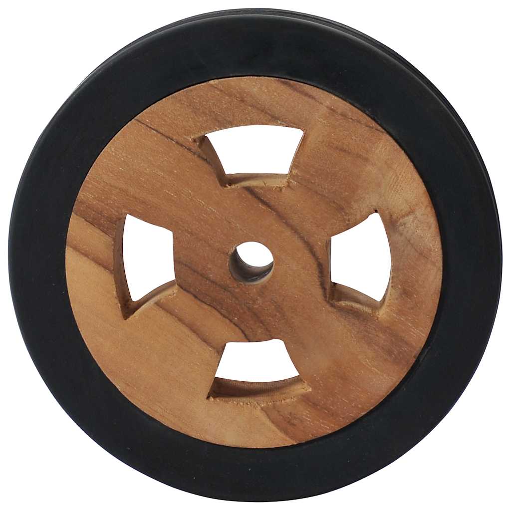 vidaXL Sunlounger Spare Wheels 2 pcs Solid Teak Wood