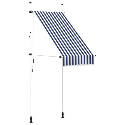 145829 vidaXL Manual Retractable Awning 100 cm Blue and White Stripes
