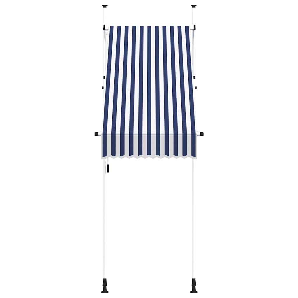 145829 vidaXL Manual Retractable Awning 100 cm Blue and White Stripes