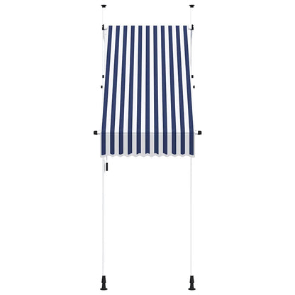 145829 vidaXL Manual Retractable Awning 100 cm Blue and White Stripes