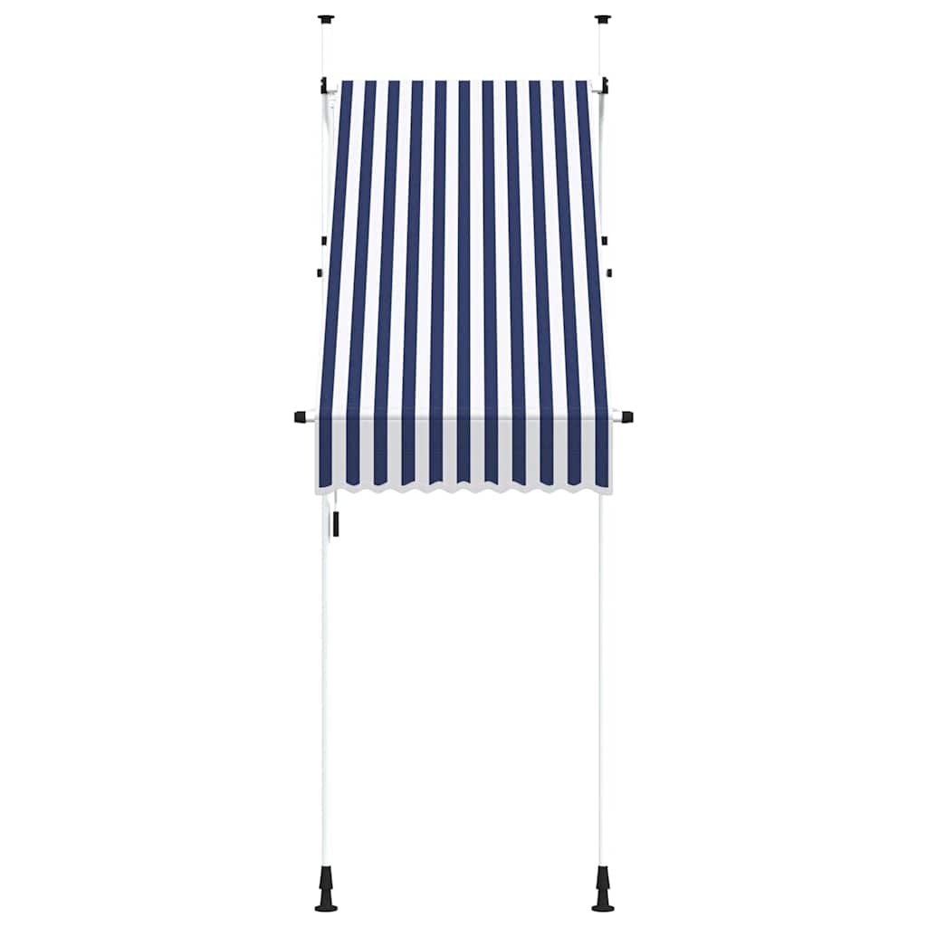 145829 vidaXL Manual Retractable Awning 100 cm Blue and White Stripes
