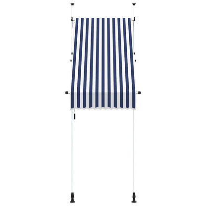 145829 vidaXL Manual Retractable Awning 100 cm Blue and White Stripes
