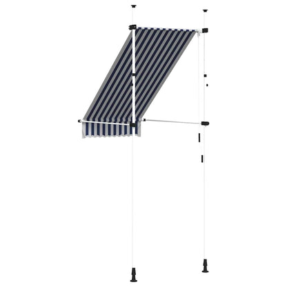 145829 vidaXL Manual Retractable Awning 100 cm Blue and White Stripes
