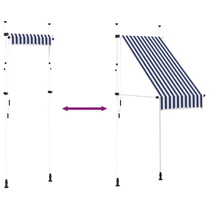 145829 vidaXL Manual Retractable Awning 100 cm Blue and White Stripes
