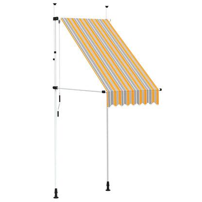 145830 vidaXL Manual Retractable Awning 100 cm Yellow and Blue Stripes