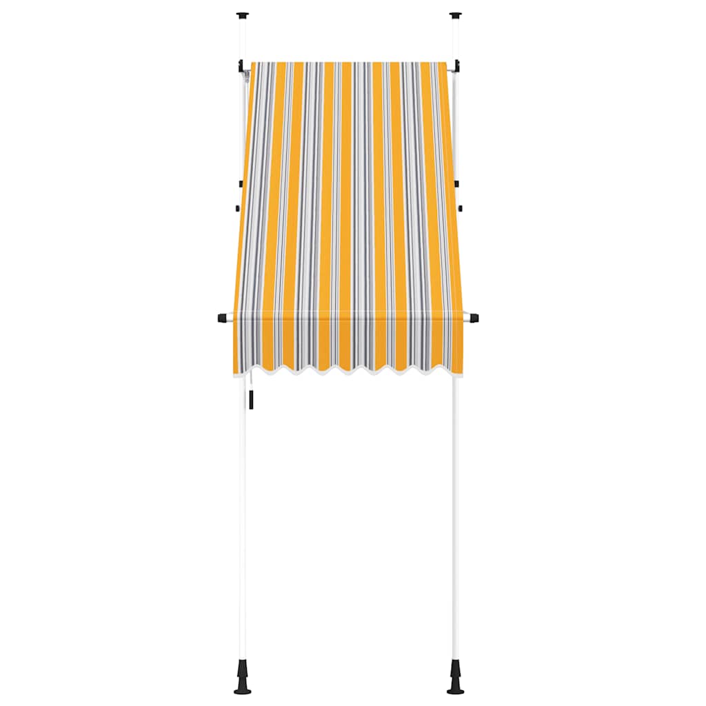 145830 vidaXL Manual Retractable Awning 100 cm Yellow and Blue Stripes