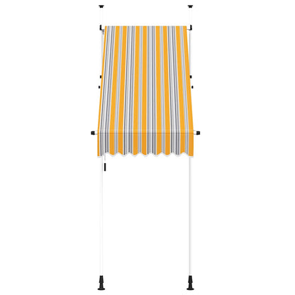 145830 vidaXL Manual Retractable Awning 100 cm Yellow and Blue Stripes