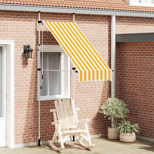 145831 vidaXL Manual Retractable Awning 100 cm Orange and White Stripes