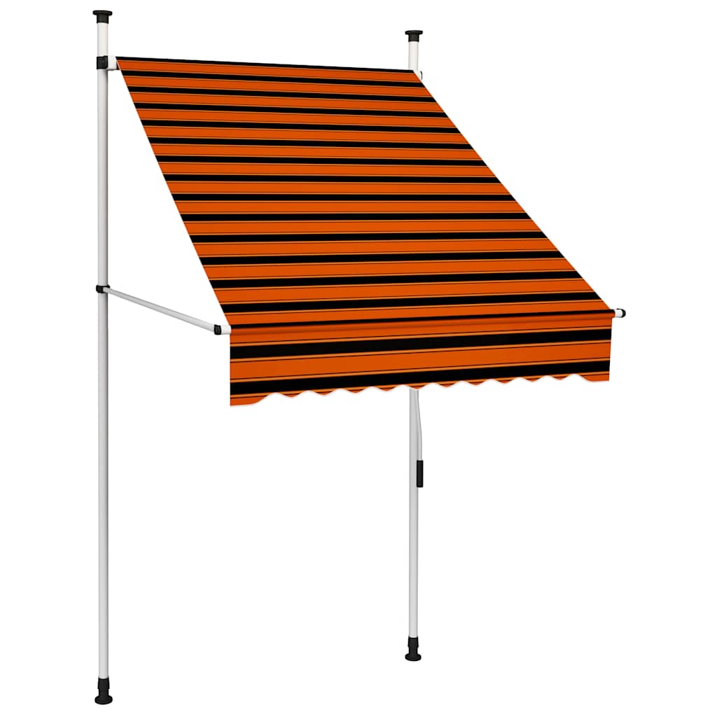 145834 vidaXL Manual Retractable Awning 100 cm Orange and Brown