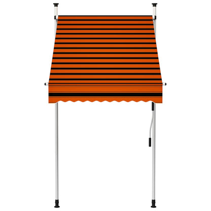 145834 vidaXL Manual Retractable Awning 100 cm Orange and Brown