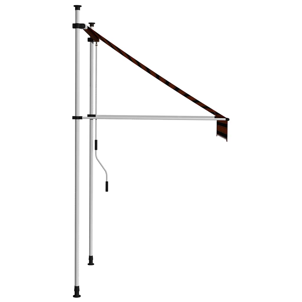 145834 vidaXL Manual Retractable Awning 100 cm Orange and Brown