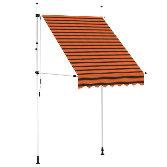 vidaXL Manual Retractable Awning 150 cm Orange and Brown