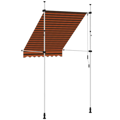 vidaXL Manual Retractable Awning 150 cm Orange and Brown
