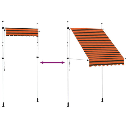 vidaXL Manual Retractable Awning 150 cm Orange and Brown