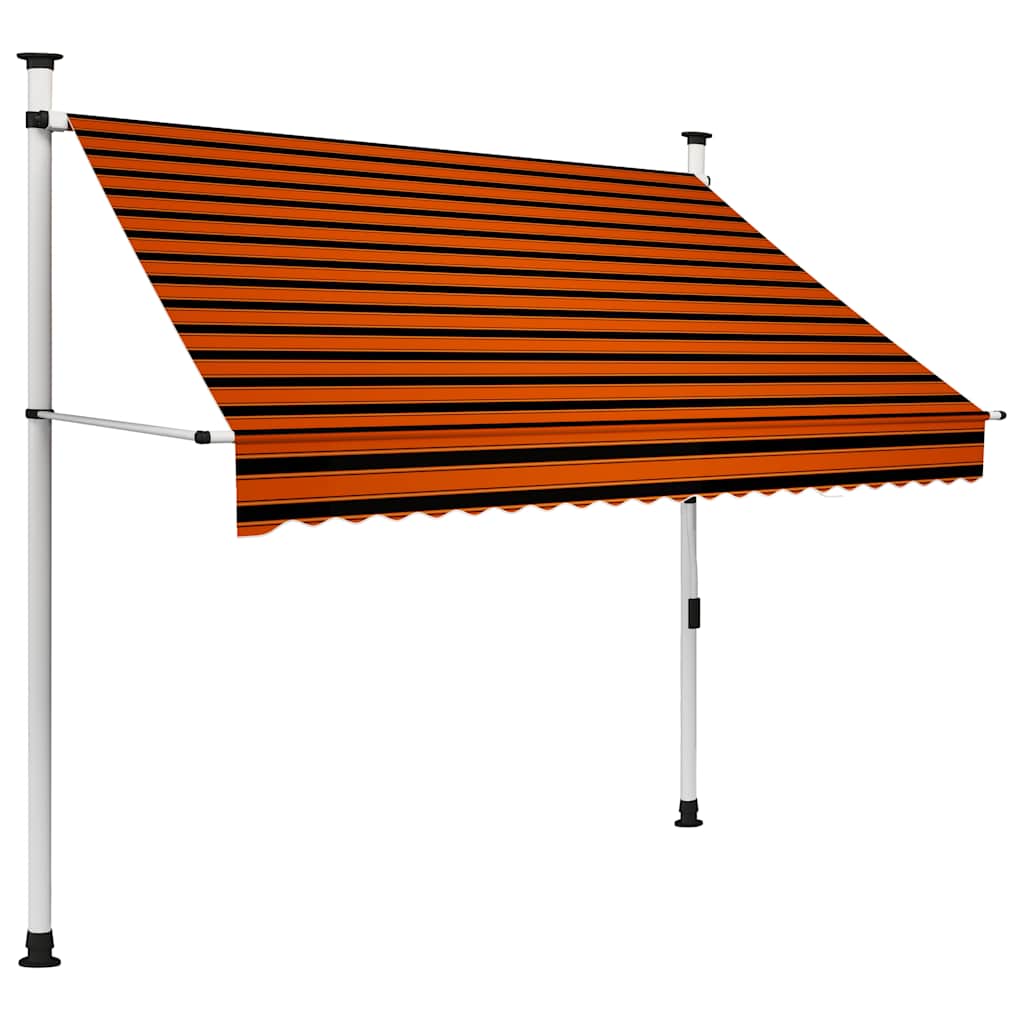 145836 vidaXL Manual Retractable Awning 200 cm Orange and Brown