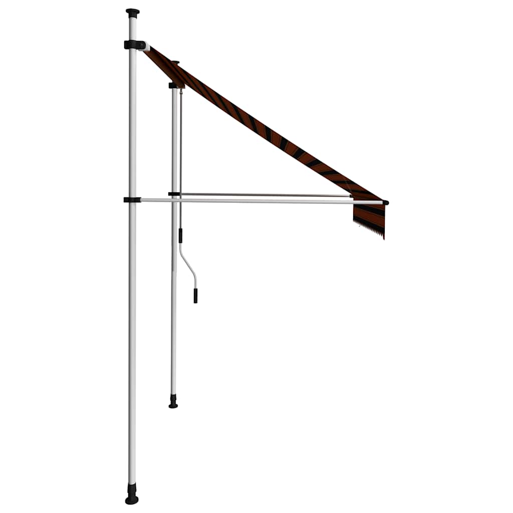 145836 vidaXL Manual Retractable Awning 200 cm Orange and Brown