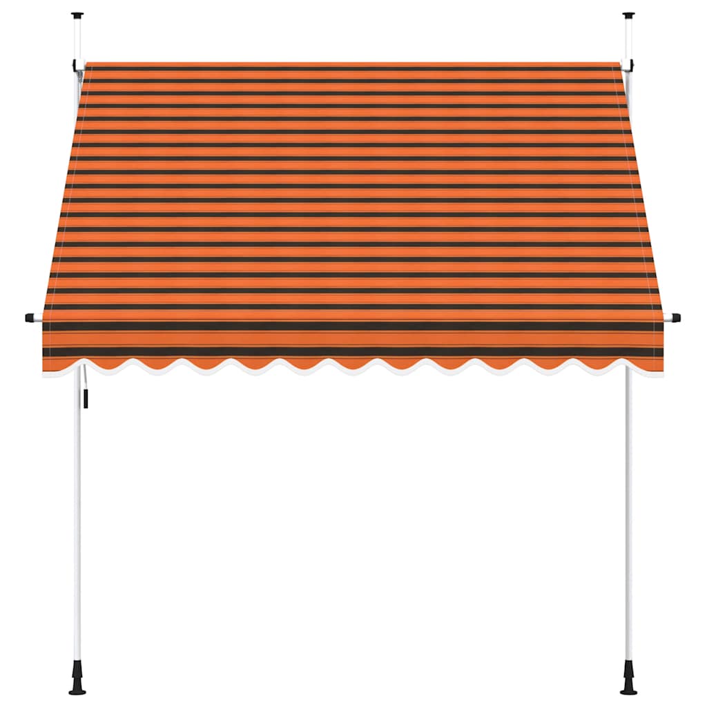 145837 vidaXL Manual Retractable Awning 250 cm Orange and Brown