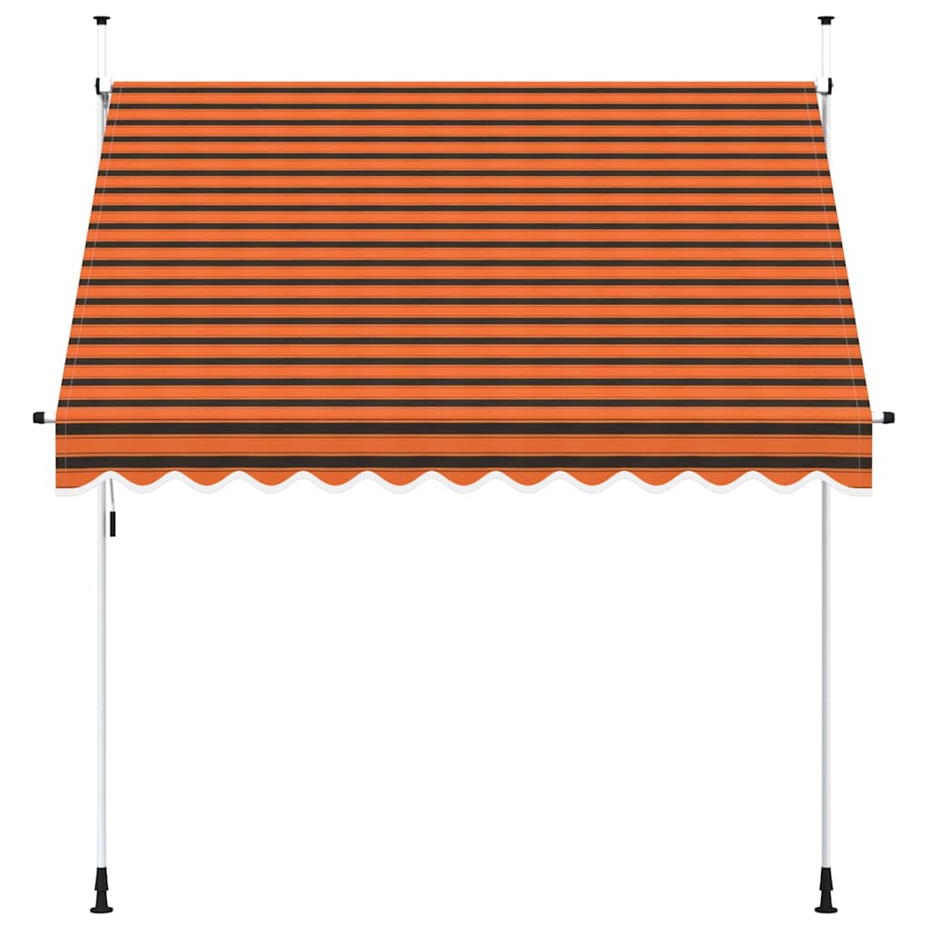 145837 vidaXL Manual Retractable Awning 250 cm Orange and Brown