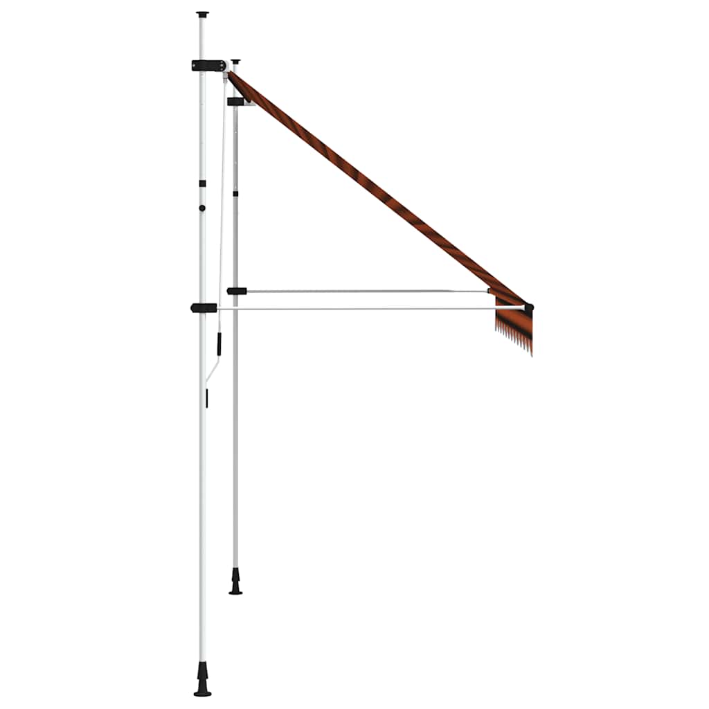 145837 vidaXL Manual Retractable Awning 250 cm Orange and Brown