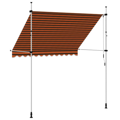 145837 vidaXL Manual Retractable Awning 250 cm Orange and Brown