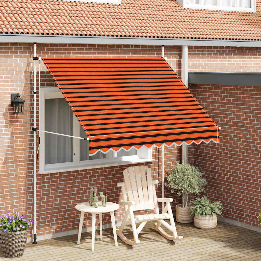 145837 vidaXL Manual Retractable Awning 250 cm Orange and Brown