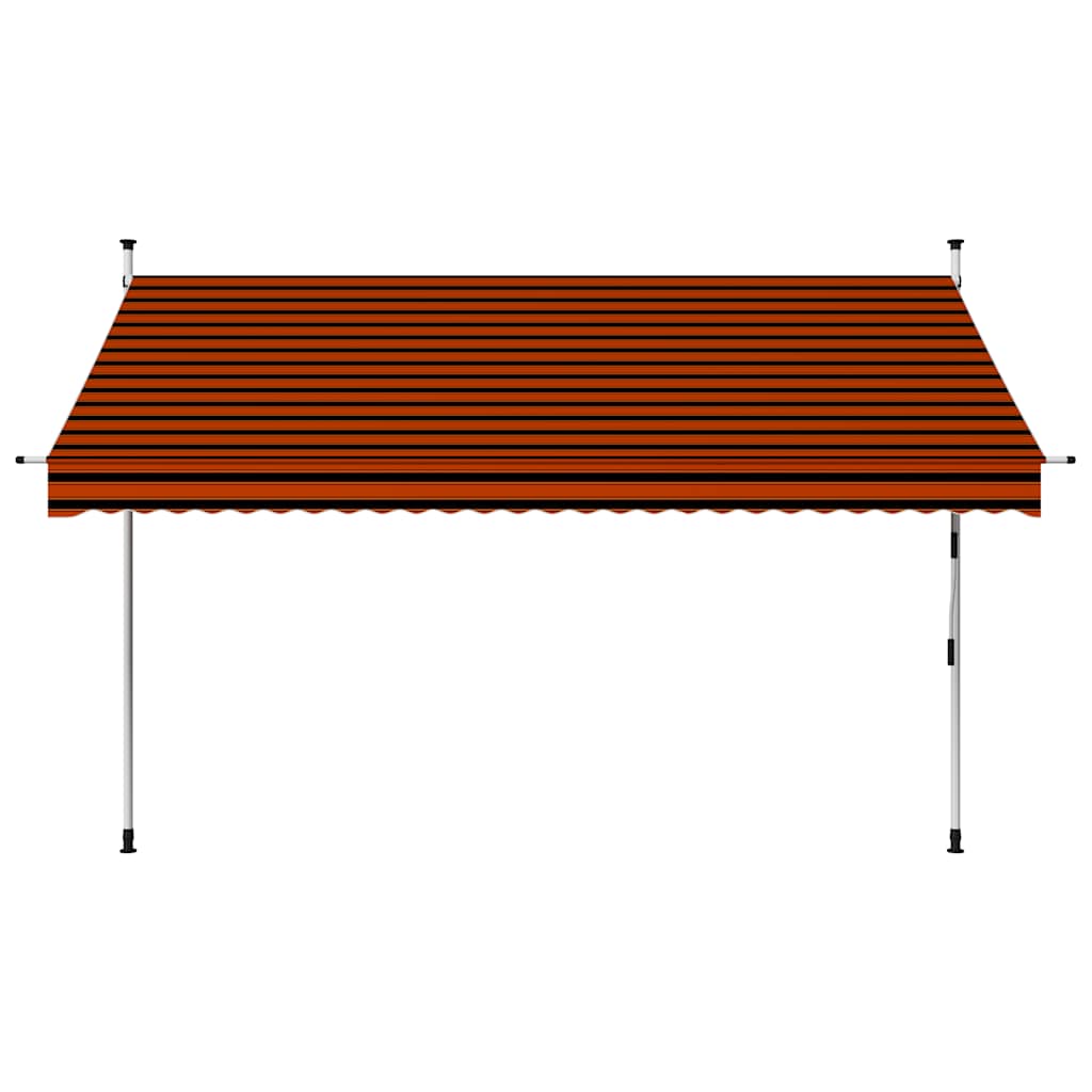 145838 vidaXL Manual Retractable Awning 300 cm Orange and Brown