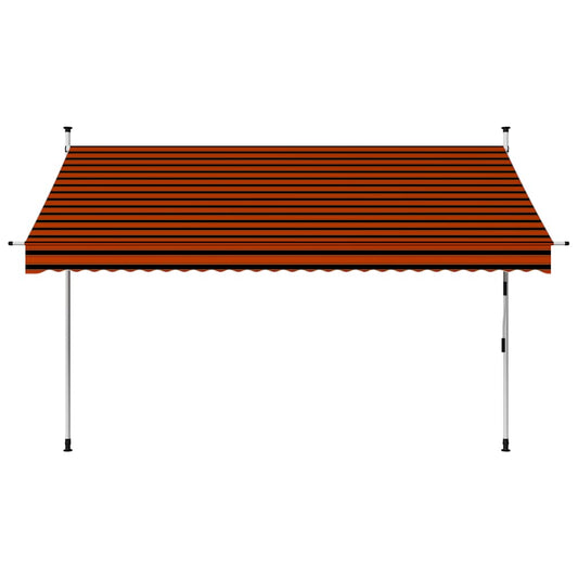 145838 vidaXL Manual Retractable Awning 300 cm Orange and Brown