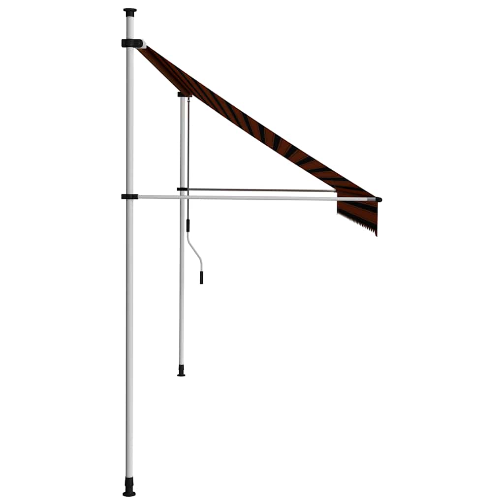 145838 vidaXL Manual Retractable Awning 300 cm Orange and Brown