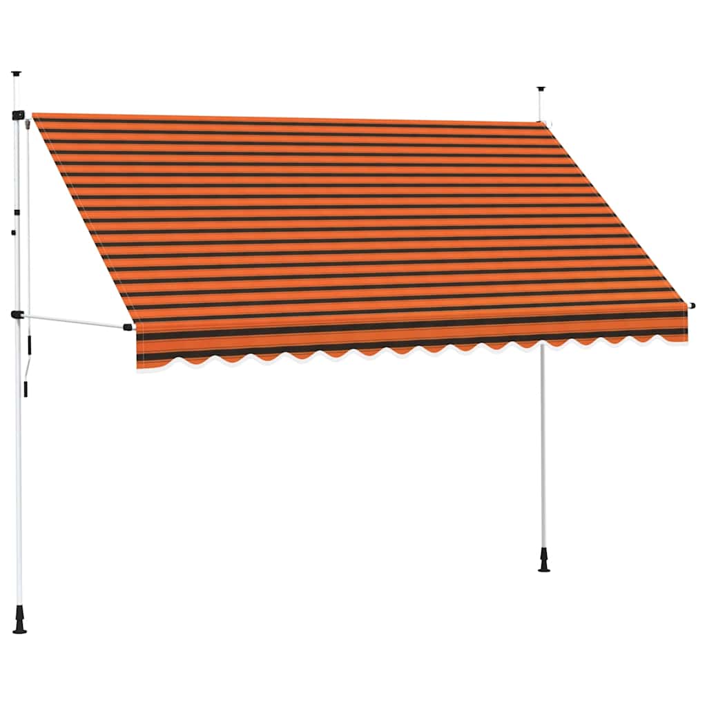 145839 vidaXL Manual Retractable Awning 350 cm Orange and Brown