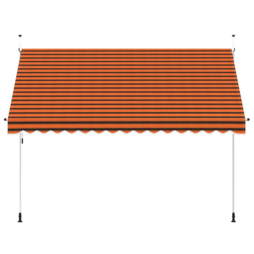145839 vidaXL Manual Retractable Awning 350 cm Orange and Brown