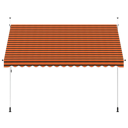145839 vidaXL Manual Retractable Awning 350 cm Orange and Brown