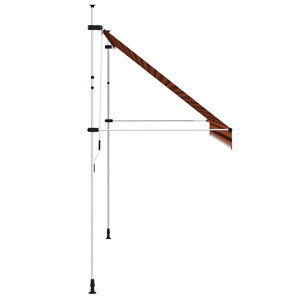 145839 vidaXL Manual Retractable Awning 350 cm Orange and Brown