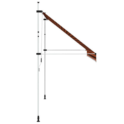 145839 vidaXL Manual Retractable Awning 350 cm Orange and Brown