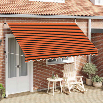 145839 vidaXL Manual Retractable Awning 350 cm Orange and Brown