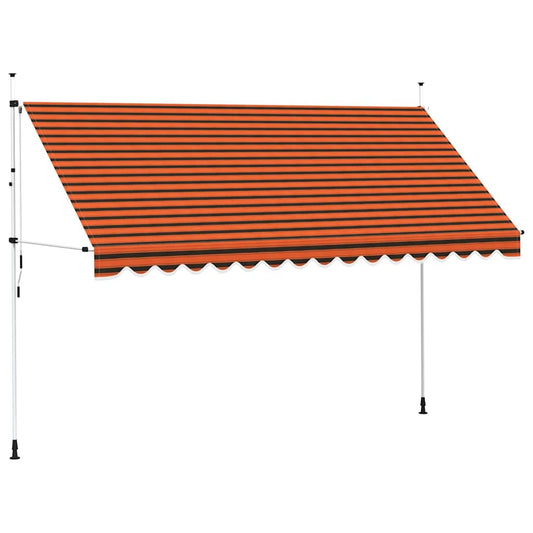 145840 vidaXL Manual Retractable Awning 400 cm Orange and Brown