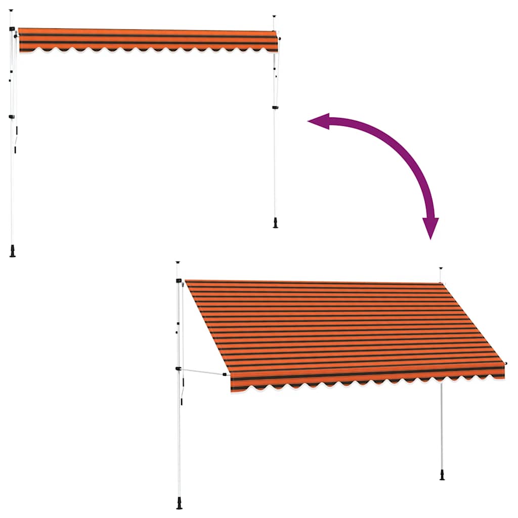 vidaXL Manual Retractable Awning 400 cm Orange and Brown
