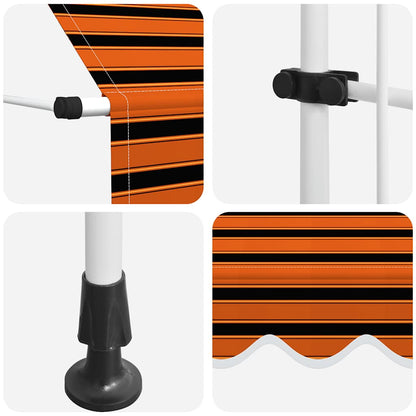 vidaXL Manual Retractable Awning 400 cm Orange and Brown